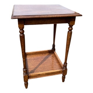 Edwardian Rustic Oak Two-Tier Side Table, 1900 For Sale