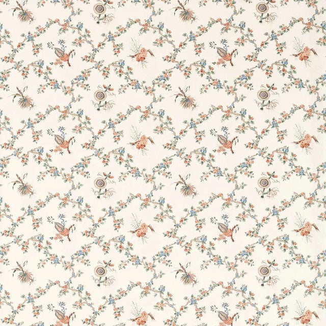 Sanderson Trelliage Fabric in Sandstone/Woad For Sale