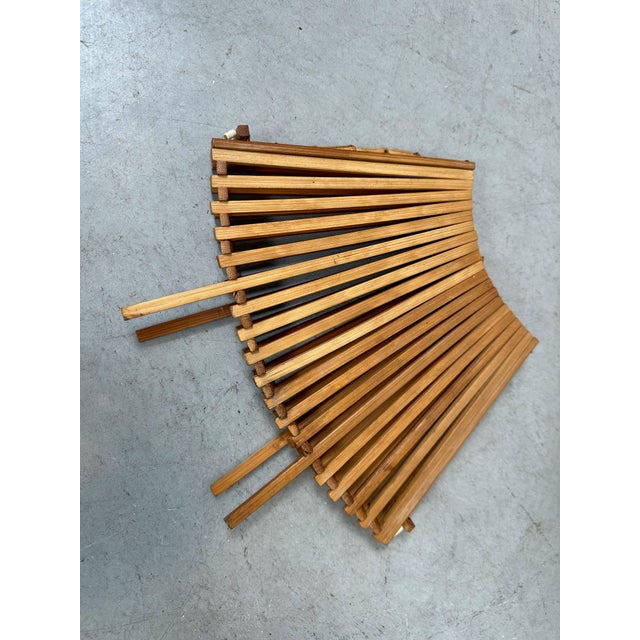 Vintage Foldable Fruit Bowl in Bamboo, 1970s For Sale - Image 6 of 9