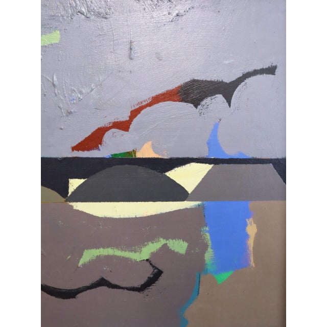 Mid-Century Modern 'Landscape Remembered' Vintage Original Abstract Landscape Oil Painting by Swedish Artist Hans Osswald (1919-1983), Framed For Sale - Image 10 of 12