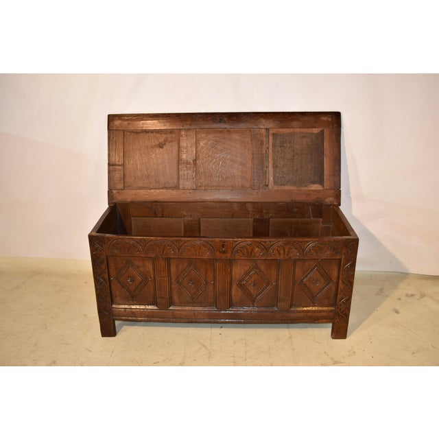 Brown 18th Century English Oak Blanket Chest For Sale - Image 8 of 11
