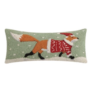 Christmas Fox Hook Pillow 8" x 20" For Sale