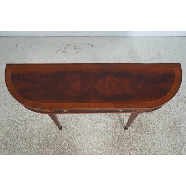 Hekman Flame Mahogany Federal Console Hall Table For Sale - Image 10 of 18