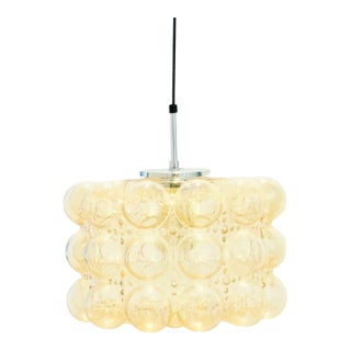 Large Mid-Century Modern Amber Bubble Glass Pendant Light by Helena Tynell for Limburg, Germany, 1960s/1970s For Sale