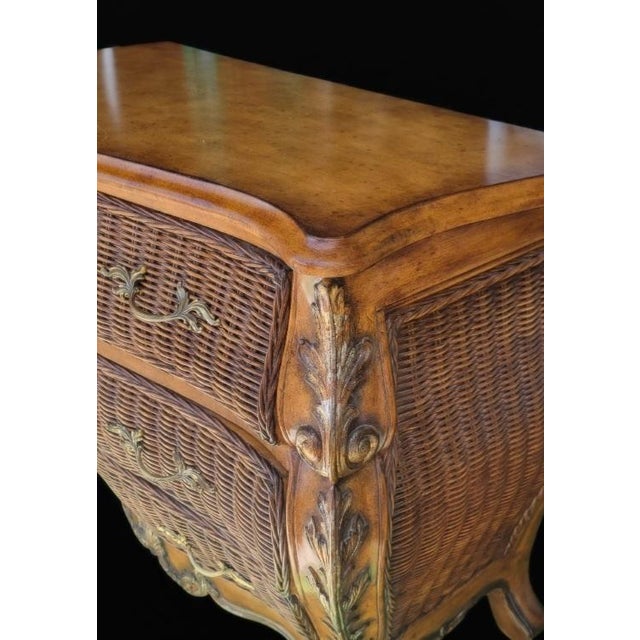 Bring refined coastal glamour to your space with this exquisite French Provincial style 3 drawer bombe commode. Featuring...