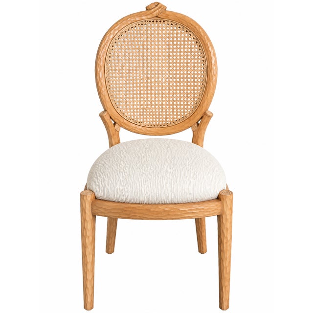 French Country Dining Chairs, Vintage Farmhouse Dining Room Chairs Dining Chairs Set of 8, Rattan Round Back, Linen...
