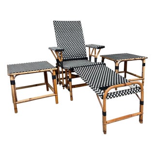 Vintage Chaise Longue Set from Maison Louis Drucker, 1970s, Set of 3 For Sale