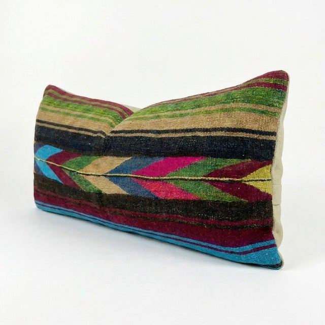 Mid-Century Modern Turkish Kilim Bedding Pillow Cover 16'' X 49'' For Sale - Image 3 of 4