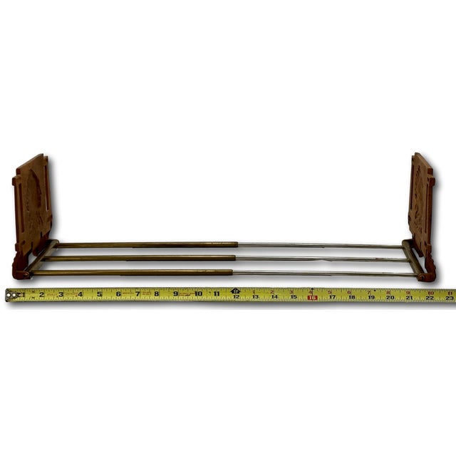 1910s Unusual Antique 1910s Cast Iron American Indian Motif Telescoping Adjustable Size Bookend Rack With Nice Original Paint For Sale - Image 5 of 18