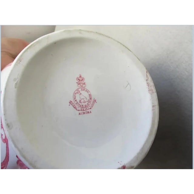 Ceramic Antique Circa 1910 Art Nouveau Transferware Water Pitcher, Aurora For Sale - Image 7 of 8