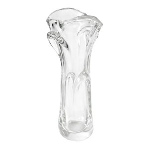 1960s Hand-Formed Style Clear Art Glass Vase, Sculptural Freeform Design