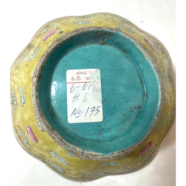 Antique 1800's Chinese Export Handmade Enameled Famille Rose Pottery Bowl Dish 3 For Sale - Image 11 of 11