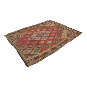 1960s Handwoven Bohemian Vintage Kilim Rug