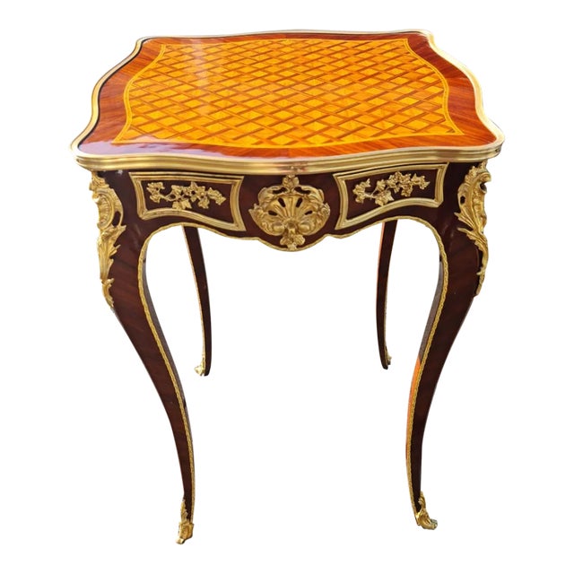Simple French Style Parquetry Side/ Corner Table, Coffee/Tea Table/Side Table For Sale