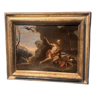 Neapolitan School Artist, Saint Elias, The Miracle of the Crows, 1600, Oil on Canvas For Sale