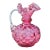 Mid 20th Century Handblown & Ruffled Pink Art-Glass Vase W/ Handle For Sale