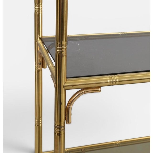 Italian Shelving Display in Faux Bamboo Brass, 1970s For Sale - Image 4 of 13