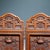 Chinese Vintage Carved Boxwood Four-Panel Miniature Folding Screen - Deities & Calligraphy For Sale - Image 3 of 9