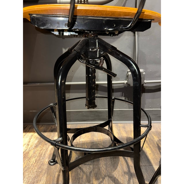 1990s Toledo Industrial Style Drafting Adjustable Swivel Stools For Sale - Image 12 of 12
