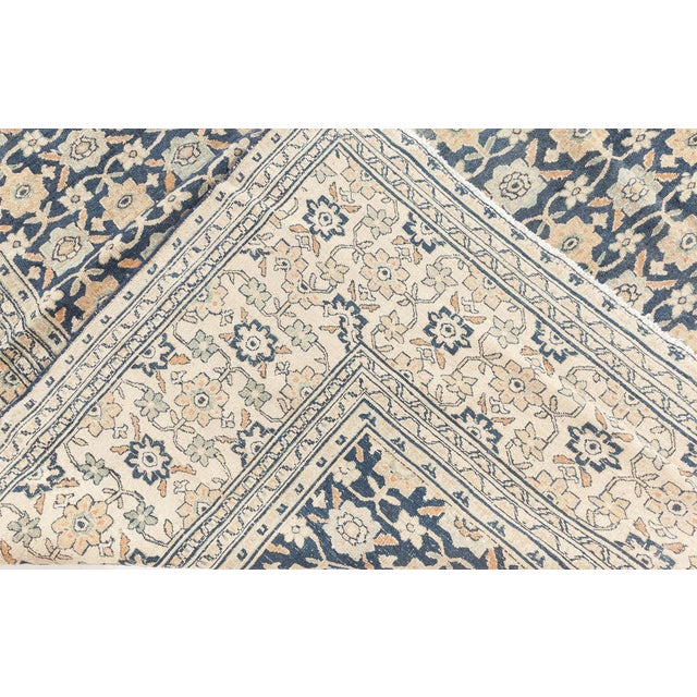 Textile 1920s Persian Meshad Botanic, Beige, Brown and Black Handwoven Wool Rug For Sale - Image 7 of 8