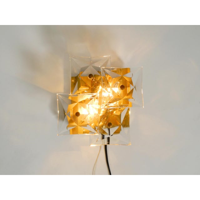 Metal Kinkeldey Crystal Glass and Brass Wall Lamp in Mint, 1960s For Sale - Image 7 of 18