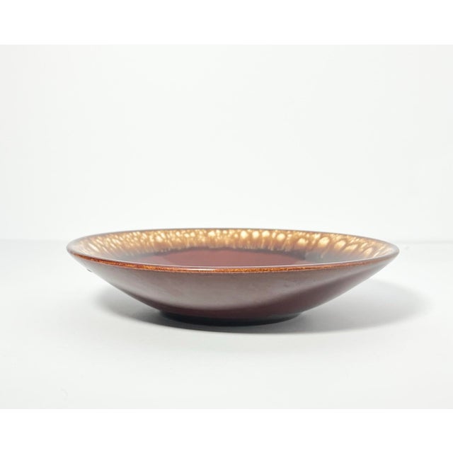 1960s American Hull Pottery “Brown Drip” Shallow Soup or All Purpose Bowls - Set of 4 For Sale - Image 4 of 5