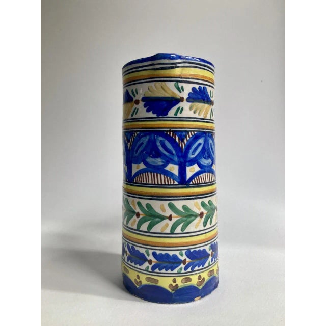 Mid 20th Century Vintage Toledo Bright Hand Painted Folk Art Pottery Pitcher For Sale - Image 5 of 13