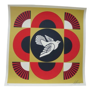 Shepard Fairey (Obey), Dove Geometric Jaune, 2017, Silkscreen For Sale