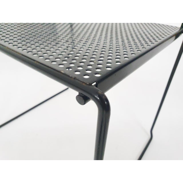 Black Metal Perforated Dining Chairs 1980s, Set of 4 For Sale - Image 3 of 10