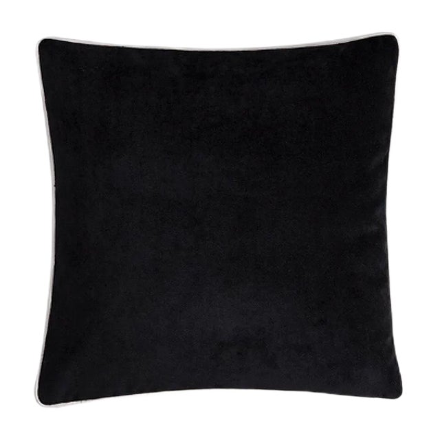 Happy Frame Soft Velvet Cushion with Contrasting Color & Black and White Frame by Lorenza Briola for Lo Decor For Sale