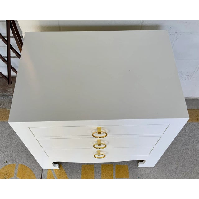 Asian Villa & House Asian Modern White Jacqui Side Table For Sale - Image 3 of 8
