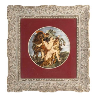 Round-Shaped Plaque in Porcelain by P. Gauches for Sèvres, 19th Century For Sale