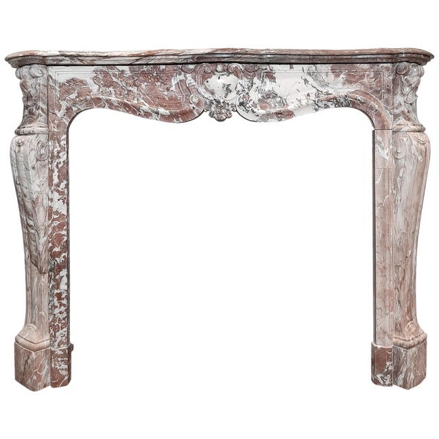19th Century French Pink Marble Mantelpiece For Sale