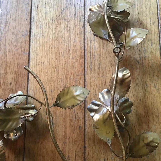 Gold Gilt and Silver Italian Floral Metal Wall Art For Sale - Image 10 of 11