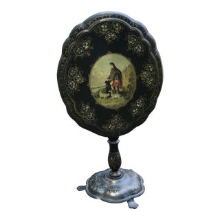 19th Century Scottish Paper Mache Tilt Top Table For Sale