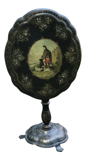 19th Century Scottish Paper Mache Tilt Top Table