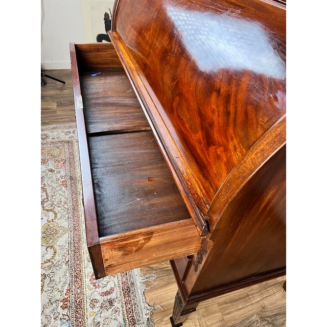 Antique Directoire Style French Cylinder Desk With Slate Top C. Late 19th Century For Sale In Boston - Image 6 of 9