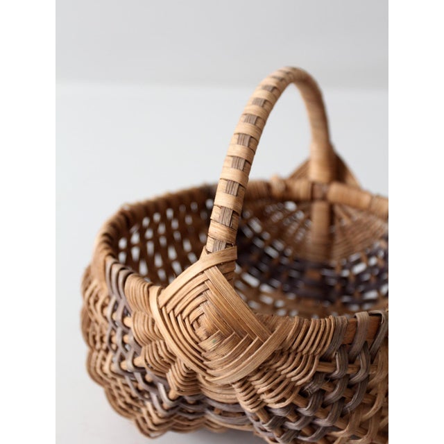 Vintage Handmade Buttocks Basket For Sale - Image 11 of 12