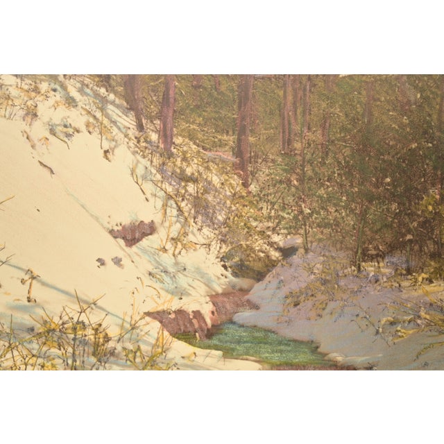 Mid 20th Century J. Hohenberger Original Artist Signed "January" Lithograph in Carved Giltwood Frame For Sale - Image 5 of 13