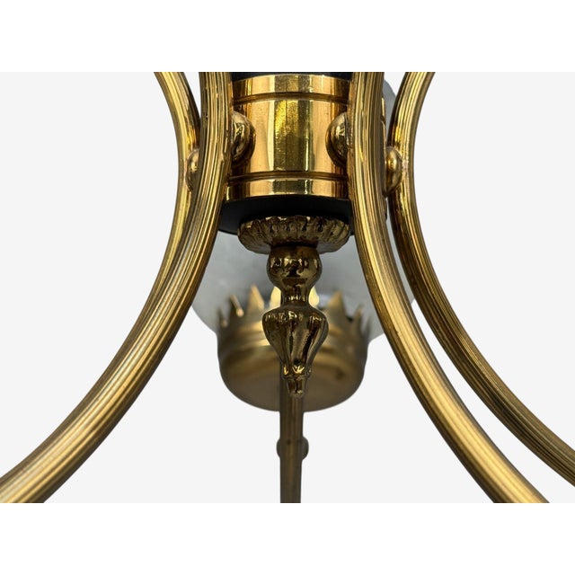 Swedish Modern, Pendant Light, Brass, Glass, Sweden, 1950s For Sale - Image 11 of 15