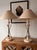 French Mid 20th Century French Arrow & Tassel Lamps on Travertine Bases With Original Fabric Shades-a Pair For Sale - Image 3 of 12