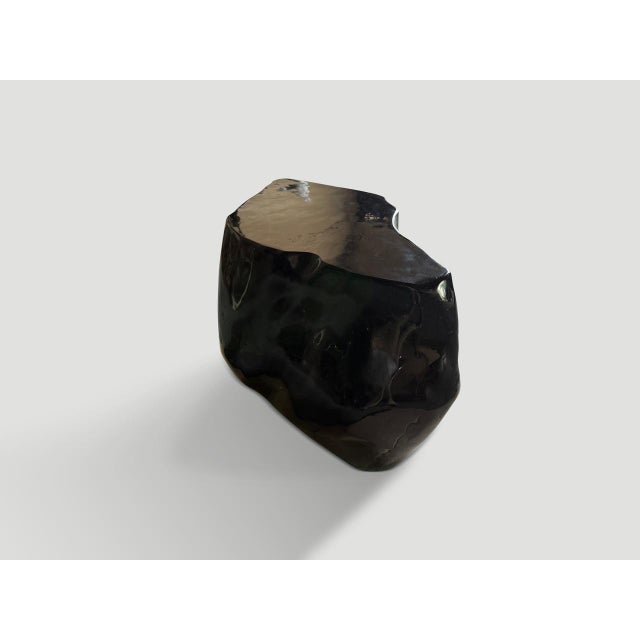 Andrianna Shamaris Volcanic Glass Coffee Table or Large Side Table For Sale - Image 12 of 18