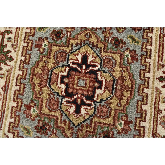 Heriz Runner 2’7” X 5’8” Blue Wool Tribal Hand-Knotted Oriental Rug For Sale In Philadelphia - Image 6 of 11