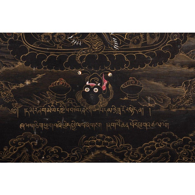 Textile Antique 19th Century Tibetan Thangka Depicting Vajrabhairava (Yamantaka) For Sale - Image 7 of 9