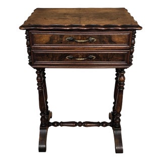 Antique Italian Inlay Veneer Side Table, 1890s For Sale