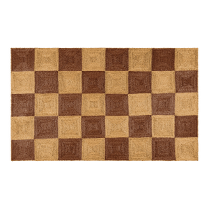 Part & Parcel Goods Jute Sample Block Rug, 6"x6", Chocolate and Nutmeg