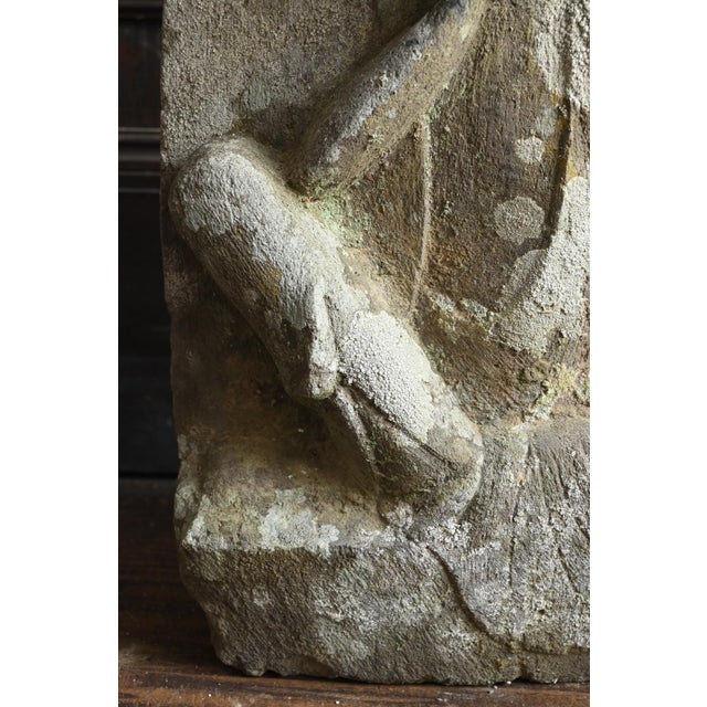 Stone Antique Japanese Stone Buddha Statue of Nyoirin Kannon (Seated) / Edo Period / Created in 1731 For Sale - Image 7 of 12