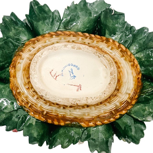 Mid 20th Century Capodimonte Oblong Flower Basket Topiary For Sale - Image 12 of 12