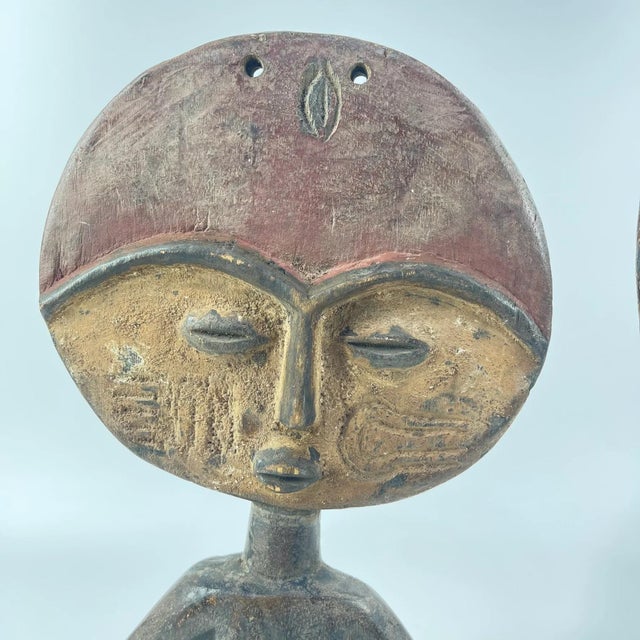 Early 20th Century Early 20th Century Asante Akua'ba Fertility Doll Female Pair Ghana For Sale - Image 5 of 9