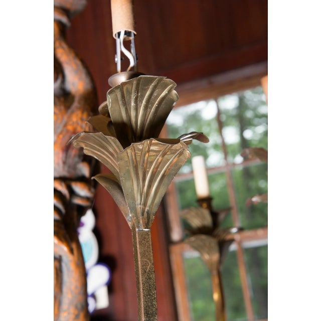 Large Carved Parrot & Brass Chandelier For Sale In New York - Image 6 of 13